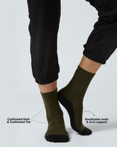 Men's Pack Of 2 Merino Wool Cushioned Technical Socks